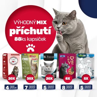 Dopřejte své čiči něco navíc! 😻😻😻 Připravili jsme pořádný mix příchutí v megabalení 88 kapsiček. Nakupte je výhodně v...